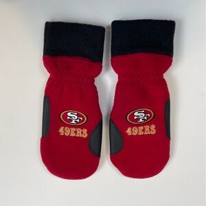 SAN FRANCISCO 49ers Fleece Mitten Gloves Team Fan Winter Cold One Size ADULT